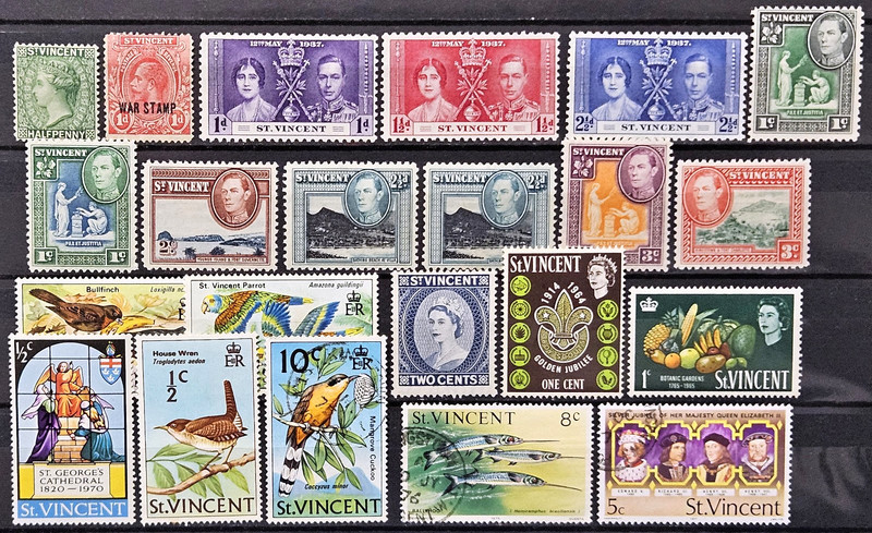 St. Vincent Stamp Collection 1885-1977 Lot of 22 MINT and Used