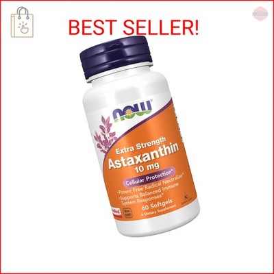 NOW Foods Supplements, Astaxanthin 10mg, Extra Strength,derived from Non-GMO Hae