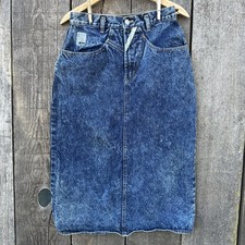 VTG Jordache Midi Denim Pencil Skirt Acid Wash 27" Waist Small