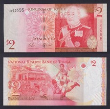 Tonga 2 Pa'anga Banknote 2008 P.-38 FDS/UNC