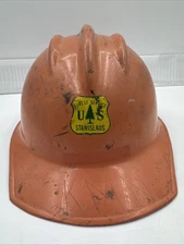 Vintage Bullard Hard Boiled Hard Hat / Stanislaus / US National Forest / Orange