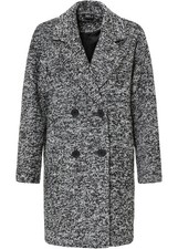 Caban-Mantel mit Wollanteil Gr. 52 Schwarz Wollweiß Meliert Damen-Jacke Neu