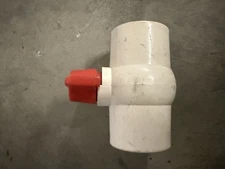 2” PVC Red Handle Slip Fit Ball Valve Shutoff NEW OLD STOCK