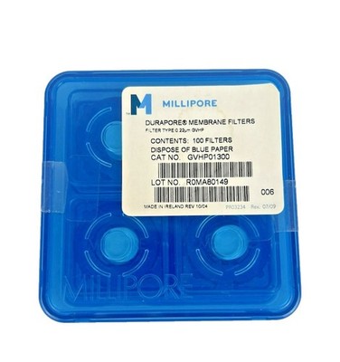 Millipore GVHP01300 0.22μm DURAPORE Membrane Filters 100 Count (Factory Sealed)