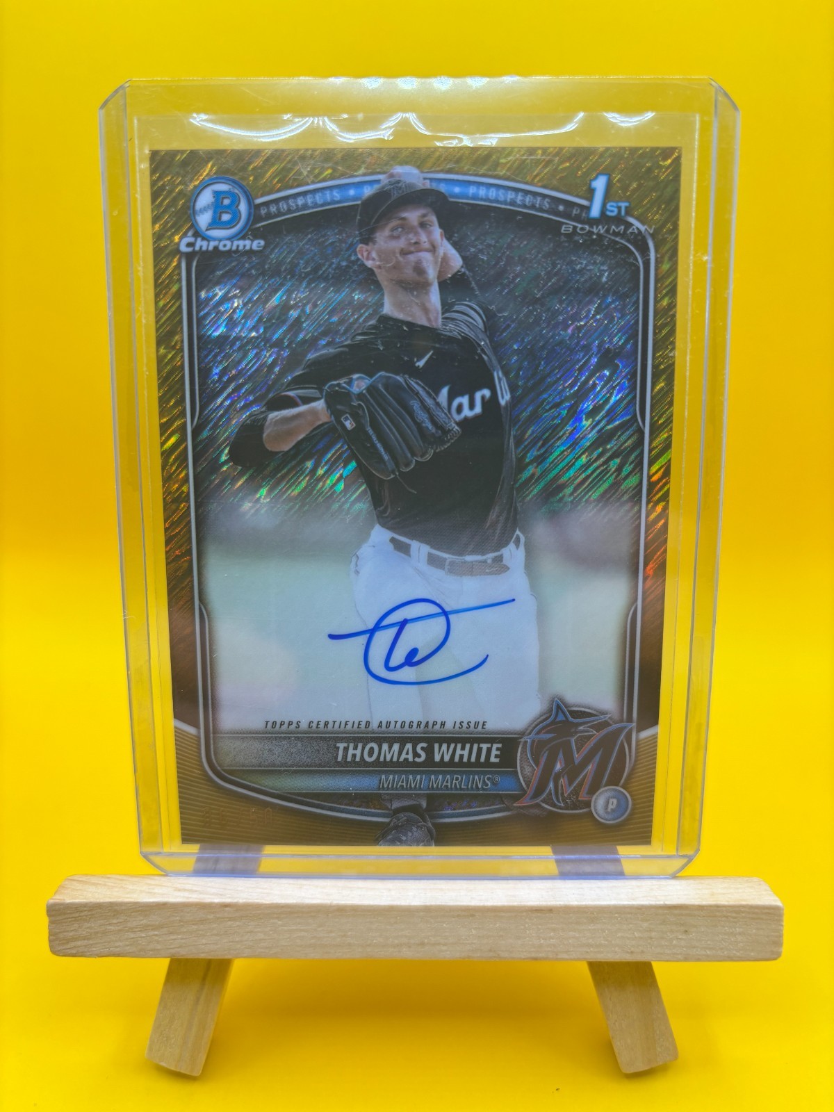 2025 Bowman Chrome 1st Auto Thomas White #CPA-TW Gold Shimmer /50