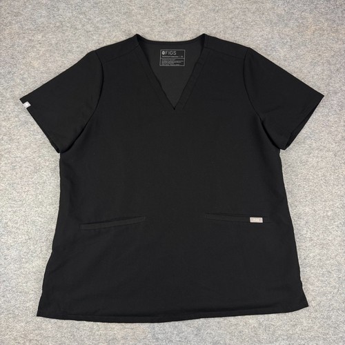 FIGS Technical Collection Casma Scrub Top Black Womens XL