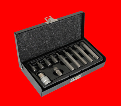 11 tlg. VIELZAHN XZN 12-Kant Stecknuss Steckschlüssel M5 - M12 Metall Kasette YT