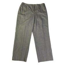 Vintage Carlisle Gray Yellow Blue Pinstripe Wool Classic Trouser Pants Size 16
