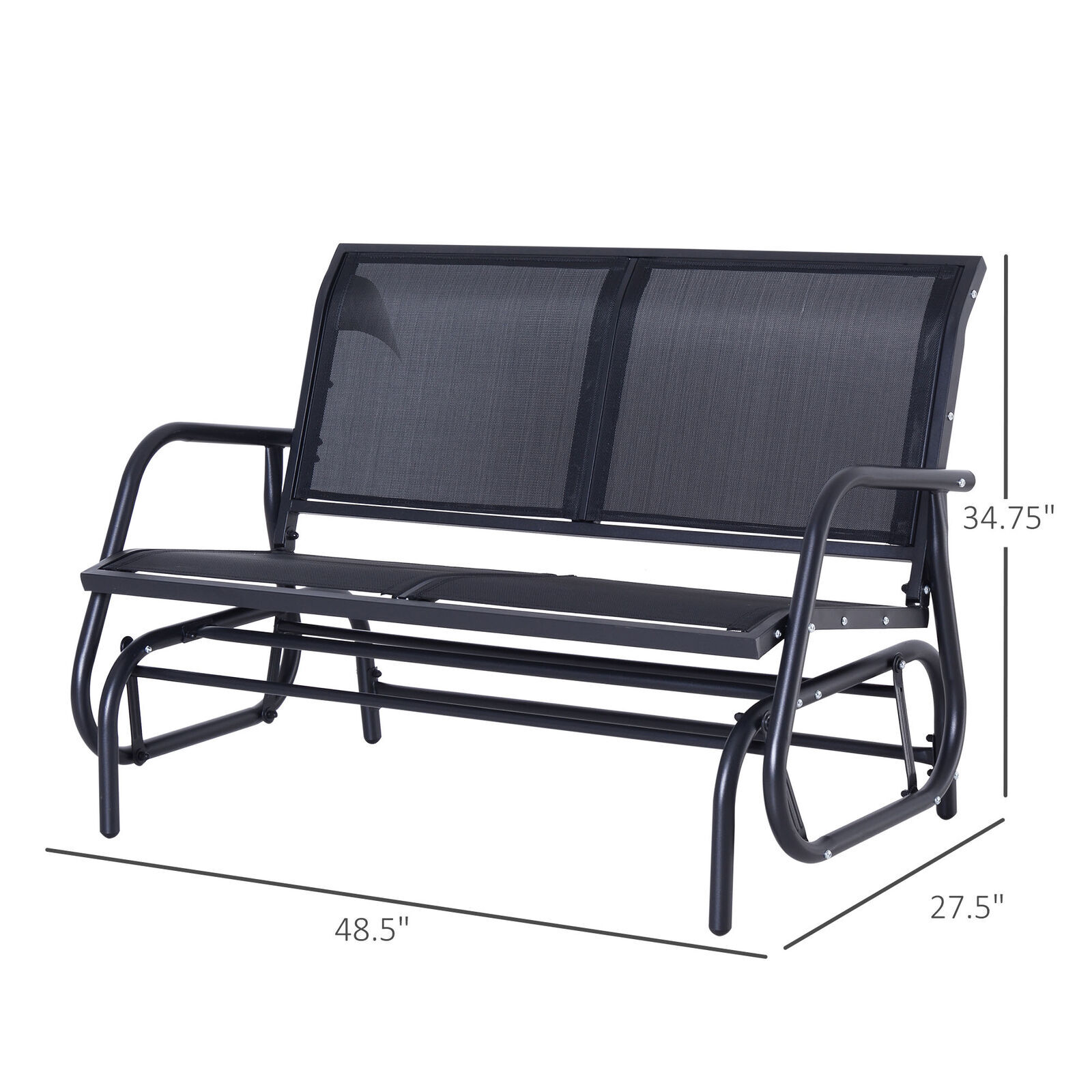 Double Outdoor Glider Chair Patio Rocking Bench for Garden Front Porch Furniture