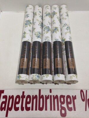 Vinyltapete fine decor 5x FD68846UP (5Rollen) Blumenmuster Creme Blau Restposten