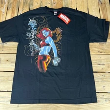 Vintage Y2K Mad Engine x Marvel Mystique XMen Black Men's T-Shirt