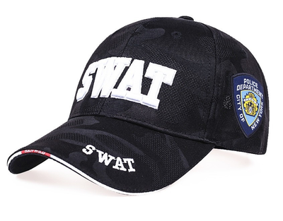 Casquette Baseball Tactique SWAT - Noir - Taille Réglable - Unisexe - Neuve Avec étiquettes