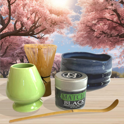 Japanese Tea Ceremony set - Matcha bowl whisk scoop kitchenware Zen Superfood