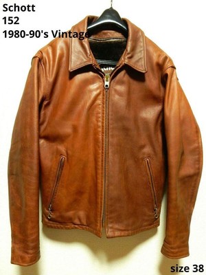 Schott Single Leather Riders Jacket  Size 38  Made in USA