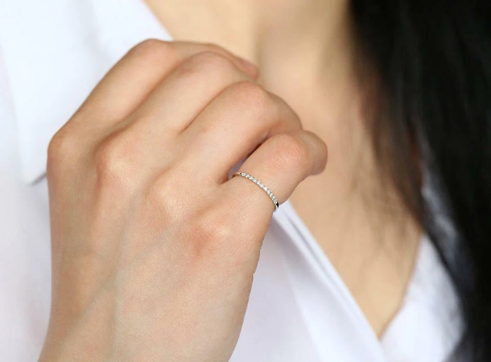 Viola Memory Diamant Goldring 11 Brillanten 0,10 ct VS G-H 14K 585er Rosegold - Bild 3 von 4