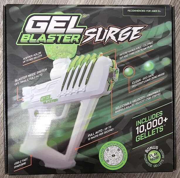 НОВЫЙ гелевый бластер Surge - Включает в себя 10 000 гелевых капсул защитные очки кабель USB-C 3490₽