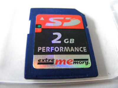 2GB Secure Digital Card PERFORMANCE ( 2 GB SD Karte ) Extrememory gebraucht