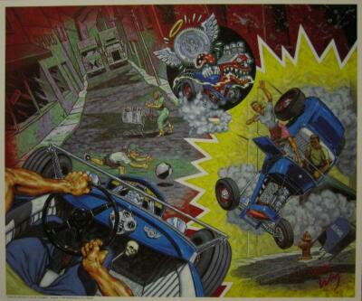 ROBERT WILLIAMS WHITE KNUCKLE RIDE LOWBROW ART POSTER HOT