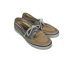Sperry Top-Sider Canvas Bahama 2-Eye Boat Shoes Khaki Grey Womens Size 6M