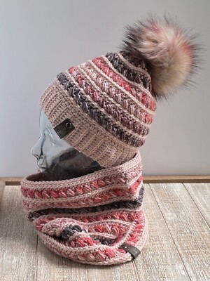 Beanie and Cowl/Handmade Handmade Winter Set – Gray Beanie and Chunky Knit Cowl, Warm  main image 2