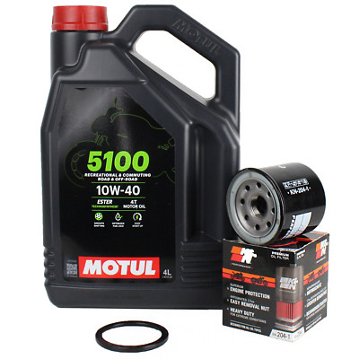 Ölwechsel Motul 5100 10W40 + ÖLfilter KN204 für Honda CBR Kawasaki Yamaha MT-07