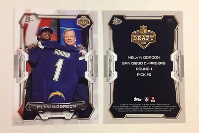 Melvin Gordon #40 Ladegeräte Wisconsin RC #/199 Made 5x7 2015 Bowman Draft Menge