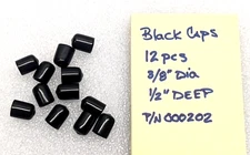 Plug Cap Cover Push Over Black 3/8" ID Round Hole - Part 000202