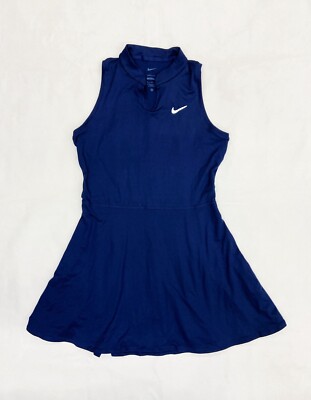 Nike Court Dri-FIT Victory Sleeveless Tennis Dress Women's M Navy Blue  DV3490