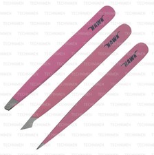 FACIAL EYEBROW HAIR REMOVAL BEAUTY PINCES PINZETTE FINE COMBI SLANTED TWEEZERS 