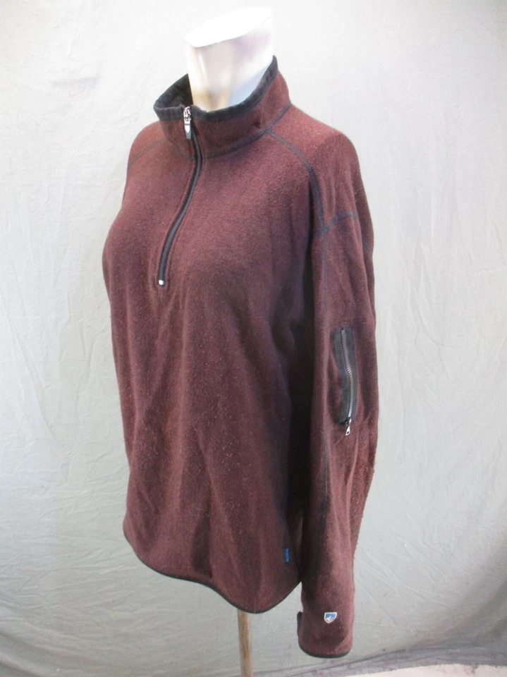 KUHL CHIANTI FLEECE Size L Mens Wool Blend 1/2 Zip Stand Collar Pullover 532 - Image 3 of 4