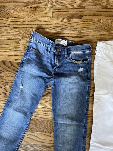 Abercrombie Super Skinny Jeans Girls 13 / 14 Slim Stretch Denim 2 Pairs - Picture 2 of 13