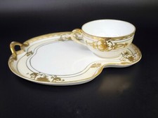 Antiq 1915 Noritake Japan Morimura Bros 5 Teacups & Kindney Plates M green mark