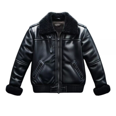 B3 Jacket RAF US Navy Mens Bomber Flying Aviator Irvin Real Shearling Leather