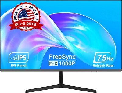 Monitor de 22 pulgadas IPS 75 Hz FHD 1080P Puertos HDMI VGA compatibles NEW US