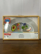 Nuby Sure Grip Miracle Mat Suction Grey 2-Divided Silicone Baby Dish - New