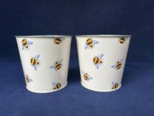 EMMA BRIDGEWATER - FLOWER SHOP M&S BEES TIN PLANT POTS X 2
