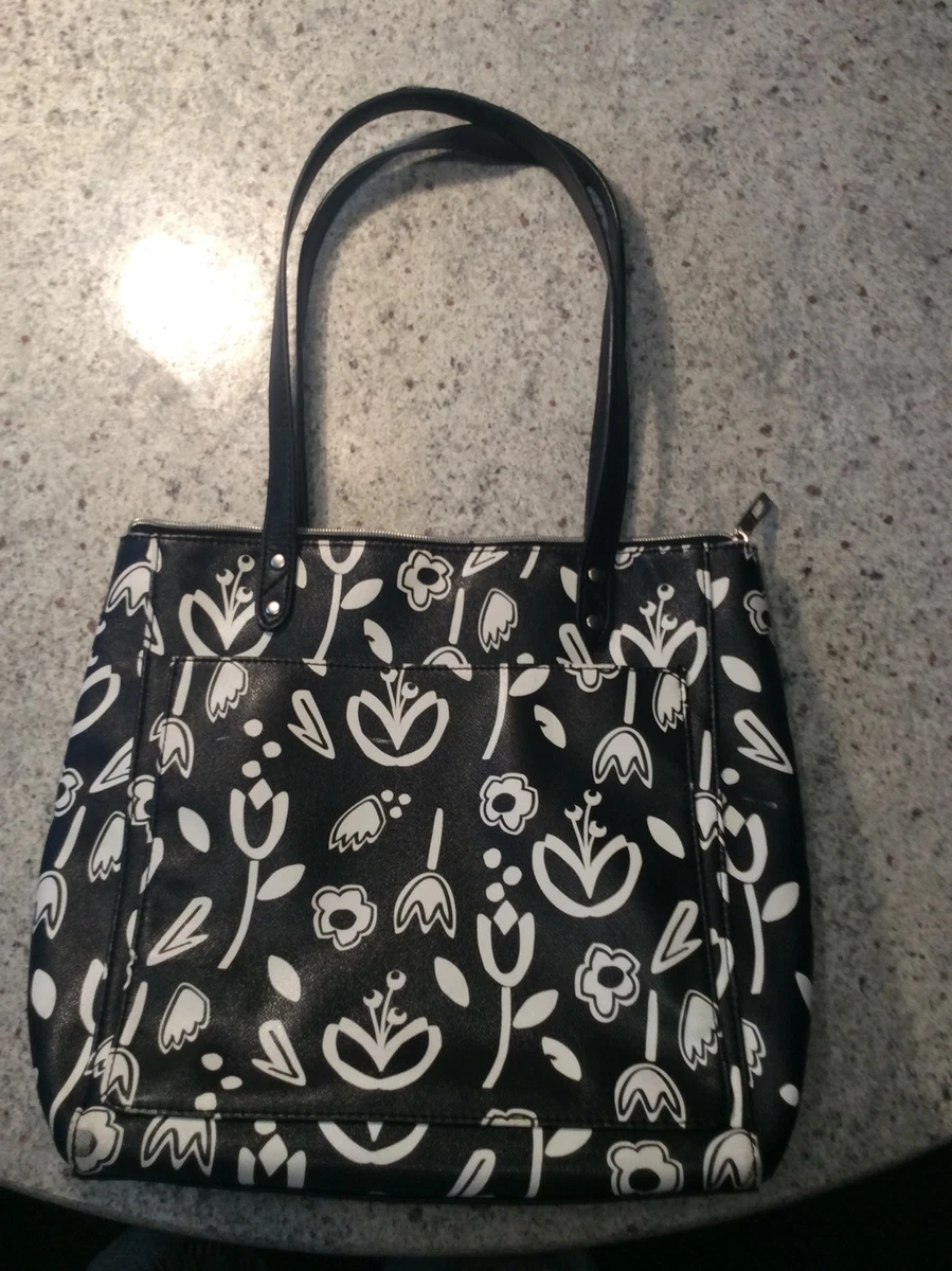 Relic Today Is The Day Black u0026 White Floral Purse Handbag Tote Nice! | eBay