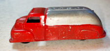 Vintage 1940s Tootsie Toy 2 Tone Silver and Red Tanker Truck 4.25" Nice Original