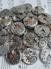 Lot 36 vintage watch movements Chaika Round 16mm  Mechanisms for parts Steampunk