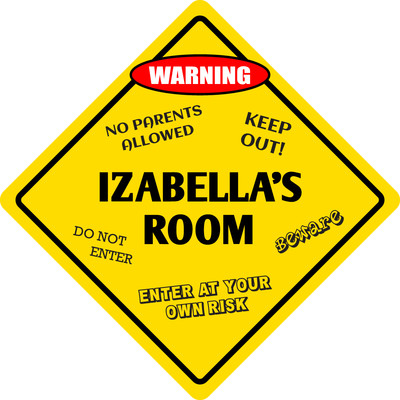*Aluminum* Izabella's Room Kids Room Door 12''x12''  Metal Novelty Sign