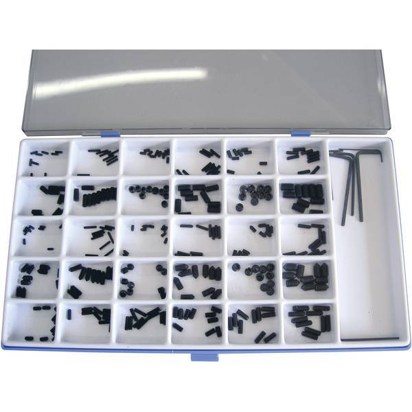 TOOLCRAFT 886327   Assortimento grani filettati Acciaio 306 pz.