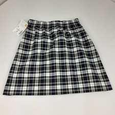 School Girl Skirt J5 Blue Yellow Plaid Juniors 3526 Marymount Flat Front