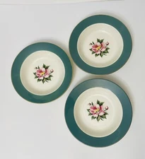 3 VTG MCM Homer Laughlin ‘Empire Green’ Rimmed Soup Bowls Century Service Corp