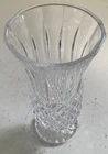 Vintage Hand Cut Glass Crystal Large Corset Vase 10" Tall Heavy