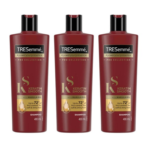 TRESemmé Keratin Smooth mit Marulaöl Shampoo, 400 ml (3er Pack) - Bild 1 von 3