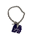 Rolo Link Sterling Silver Toggle Bracelet W/Lavender Jade Elephant Bracelet!