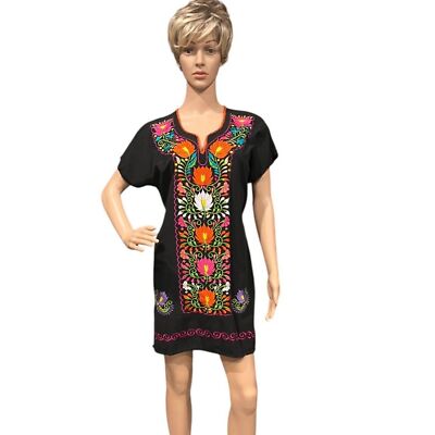 Authentic Traditional Mexican Dress Tunic Cinco de Mayo Black Multicolor M | eBay Authentic Traditional Mexican Dress Tunic Cinco de Mayo Black Multicolor M | eBay