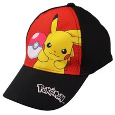 Pokemon Pikachu Schirmmütze Baseball Kinder Von 5 A 10 Alter Schwarz Rot