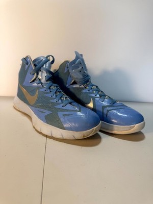 Nike Lunar Hyperquickness TB Mens Basketball Shoes Blue Lace Up Athletic Sz 8