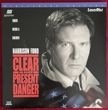 Clear  Present Danger Laserdisc, 1995 Widescreen Harrison Ford, William Defoe